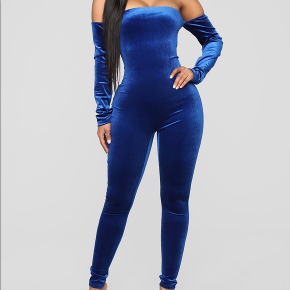 velvet jumpsuit fashion nova
